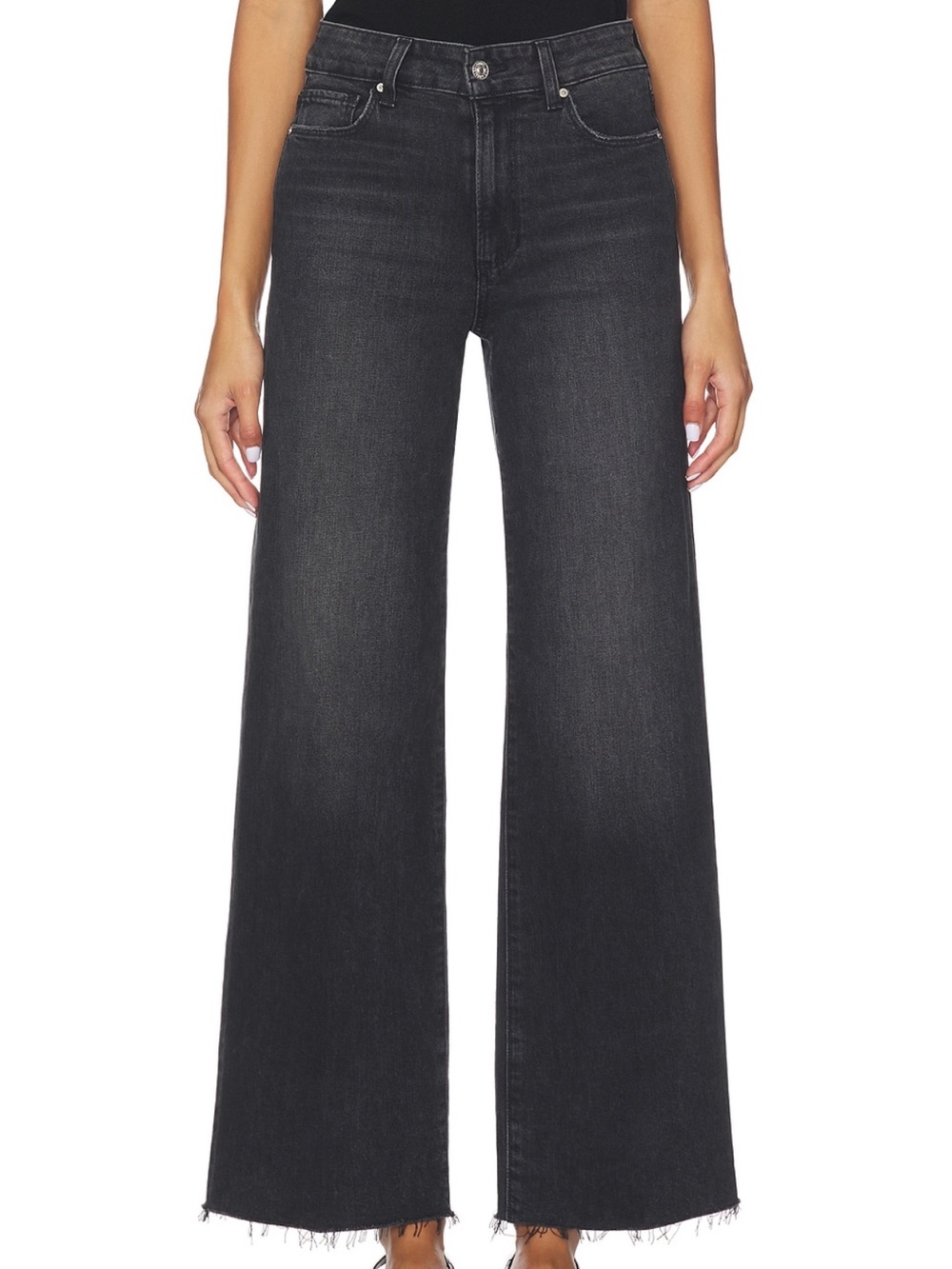 Paige Anessa Wide-Leg Women's Jeans in Black Wash